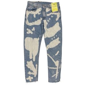 NEW Levis 512 Slim Taper Bleach Pattern Jeans Mens 32x30 Blue Denim Stretch Flex